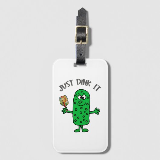 ピクルスおもしろいのピクルボール遊を飲み込む ラゲッジタグ (正面縦)