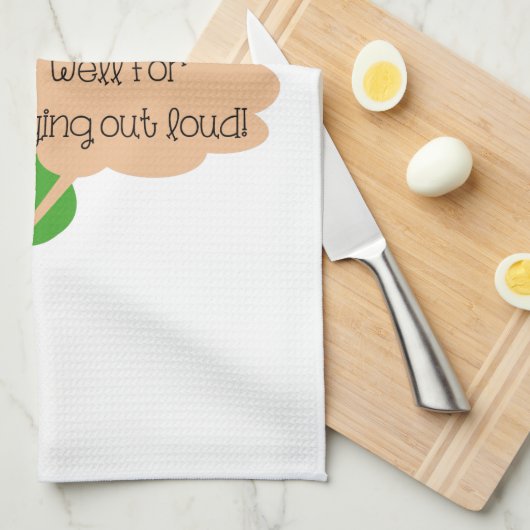 ピクルスおよびタマネギのユーモア キッチンタオル (四つ折り)