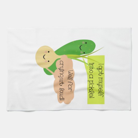 ピクルスおよびタマネギのユーモア キッチンタオル (横)