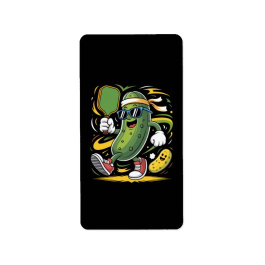 ピクルスがピックルボールをプレイ ラベル (正面)