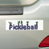 ピクルスが付いているPickleballのおもしろいな手紙 バンパーステッカー (車上)