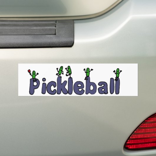 ピクルスが付いているPickleballのおもしろいな手紙 バンパーステッカー (車上)