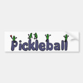 ピクルスが付いているPickleballのおもしろいな手紙 バンパーステッカー (正面)