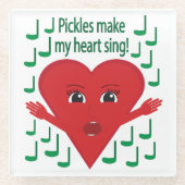 「ピクルスってハートを歌わせてくれ」 歌うハート ガラスコースター (正面)