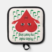 「ピクルスってハートを歌わせてくれ」 歌うハート 鍋敷き (正面)