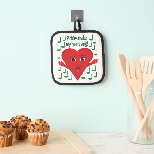 「ピクルスってハートを歌わせてくれ」 歌うハート 鍋敷き (インサイチュ (吊り下げ))