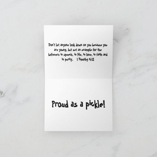 ピクルスとして誇りを持った カード (内部)