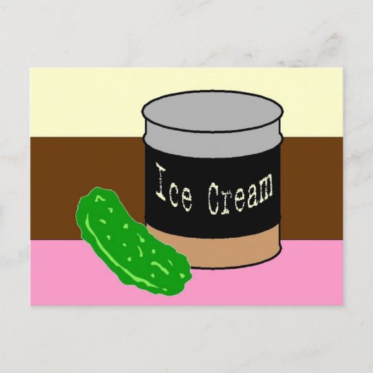ピクルスとアイスクリーム、妊娠パーティー インビテーションポストカード (正面)