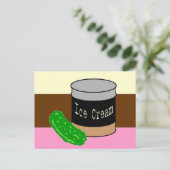 ピクルスとアイスクリーム、妊娠パーティー インビテーションポストカード (スタンド正面)