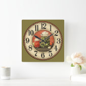 ピクルスとジャース スクエア壁時計 (ホーム)