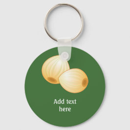 ピクルスと美味しい – あなたのテキストと玉ねぎスナック キーホルダー