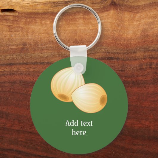 ピクルスと美味しい – あなたのテキストと玉ねぎスナック キーホルダー (正面)