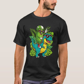ピクルスに乗る恐竜 ピクルス キュウリ ティラノサウルス おもしろい 騎乗 Tシャツ