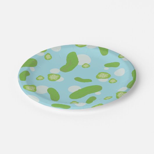 ピクルスの紙皿を雨が降ること ペーパープレート (アングル)