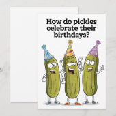 ピクルスは誕生日をどうやってお祝いする？おもしろい 招待状 (正面/裏面)