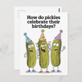 ピクルスは誕生日をどうやって面白く祝うの? ポストカード (正面/裏面)