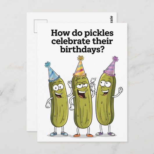 ピクルスは誕生日をどうやって面白く祝うの ポストカード (正面/裏面)