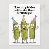 ピクルスは誕生日をどうやって面白く祝うの ポストカード (正面)