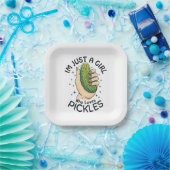 ピクルスを愛する女の子 – おもしろいビーガン ペーパープレート (パーティー)