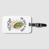 ピクルスを愛する女の子 – おもしろいビーガン ラゲッジタグ (正面横)