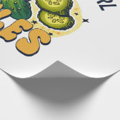 ピクルスを愛する女の子 – おもしろいビーガン ラッピングペーパー (角)