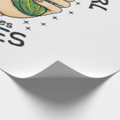 ピクルスを愛する女の子 – おもしろいビーガン ラッピングペーパー (角)