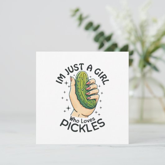 ピクルスを愛する女の子 – おもしろいビーガン 招待状 (スタンド正面)