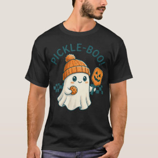 ピクルスブーハロウィンお化けのユーモラスなピックルボール Tシャツ