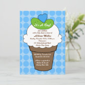 ピクルス及びアイスクリームの男の子のベビーシャワー 招待状 (スタンド正面)