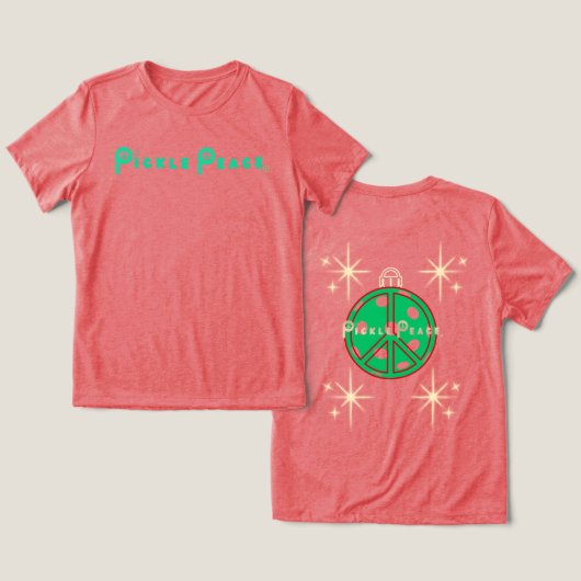 ピクルス平和 クリスマスボール Tシャツ (デザイン正面&裏面)