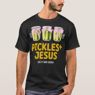 ピクルス救世主 塩辛く救われた 面白いイエスキクルス Tシャツ