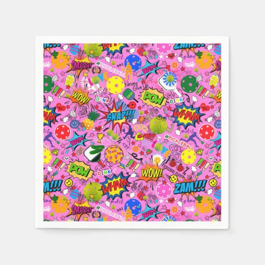 😍ピクルス混成桃色 スタンダードカクテルナプキン (正面)