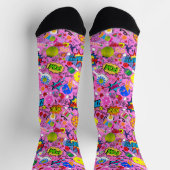 😍ピクルス混成桃色 ソックス (上部)