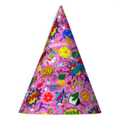 😍ピクルス混成桃色 パーティーハット (左)