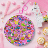 😍ピクルス混成桃色 ペーパープレート (パーティー)