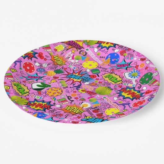 😍ピクルス混成桃色 ペーパープレート (アングル)