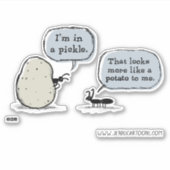 ピクルス漫画のビニおもしろいー風変わりのステッカーで シール (正面)