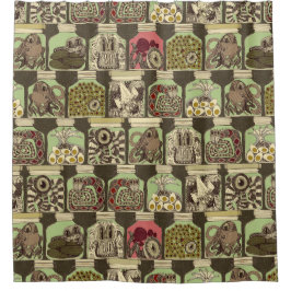 ピクルス風変わりヴィンテージ シャワーカーテン