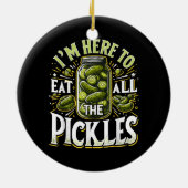 ピクルス食べシャツの瓶のピ全部に来た セラミックオーナメント (裏面)