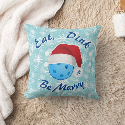 ピクルス食べボール、ディンクとメリークリスマスサンタ クッション (ブランケット)