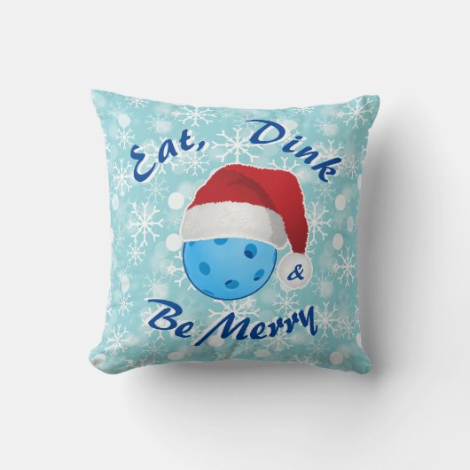 ピクルス食べボール、ディンクとメリークリスマスサンタ クッション (正面)