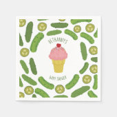 ピクルス&アイスクリームガールベビーシャワー スタンダードカクテルナプキン (正面)