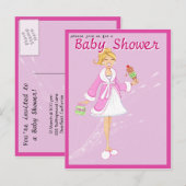 ピクルス&アイスクリームベビーシャワーポストカード インビテーションポストカード (正面/裏面)