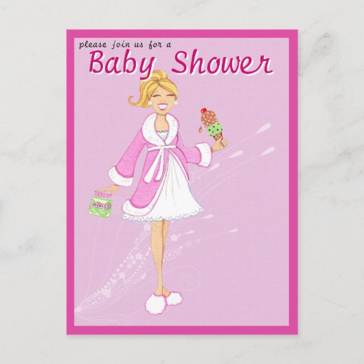 ピクルス&アイスクリームベビーシャワーポストカード インビテーションポストカード (正面)