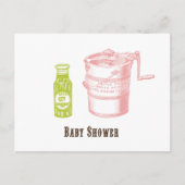 ピクルス&アイスクリームベビーシャワー招待状 インビテーションポストカード (正面)