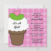 ピクルス&アイスクリーム·ガールズ·ベビーシャワー 招待状 (正面)