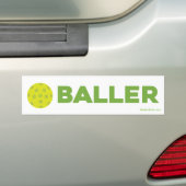 (ピクルス) Baller Pickleballのバンパーステッカー バンパーステッカー (車上)