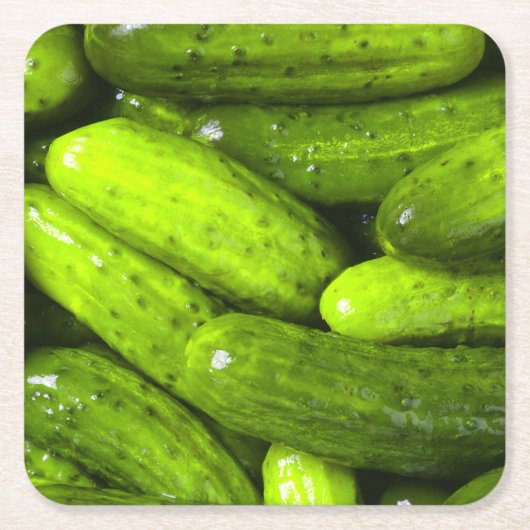 ピクルズピックルラバーギフトピックボールパーソナライズド スクエアペーパーコースター (正面)