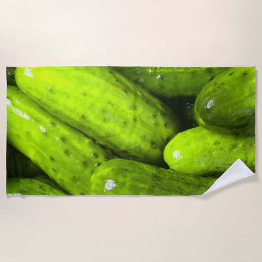 ピクルズラブグリーンピクルス ビーチタオル (正面)