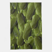 ピクルパターンフレッシュグリーンキュウリ漬物 キッチンタオル (縦)